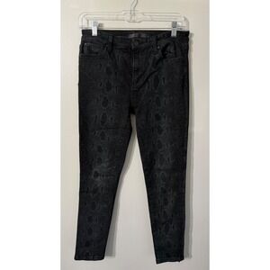 Joe's Jeans The Icon Black Snake Print Mid Rise Skinny Ankle 29‎ Snakeskin